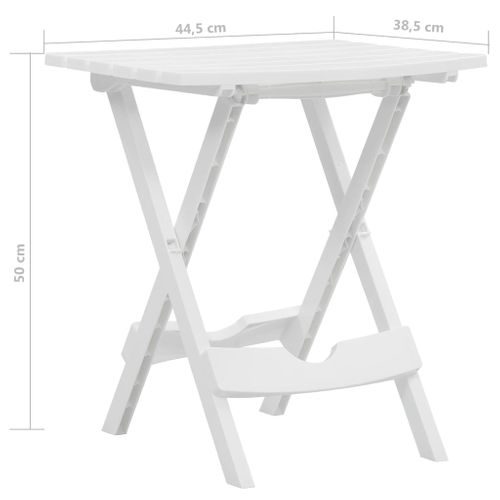Table Pliable De Jardin 45,5x38,5x50 Cm Blanc