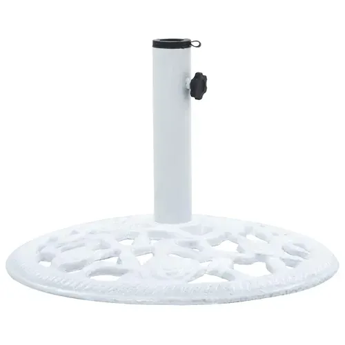 Socle De Parasol Blanc 12 Kg 48 Cm Fonte Base Pied Support Jardin Terrasse Patio Extérieur