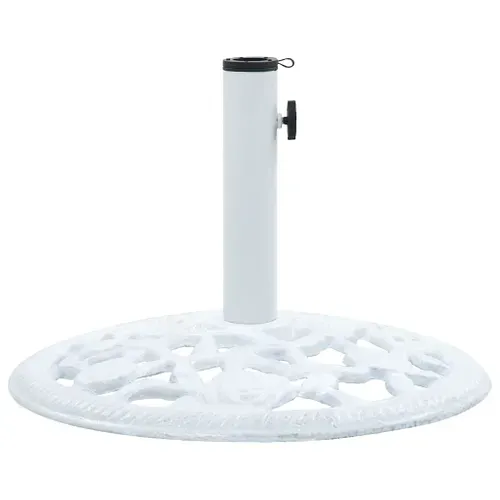 Socle De Parasol Blanc 12 Kg 48 Cm Fonte Base Pied Support Jardin Terrasse Patio Extérieur