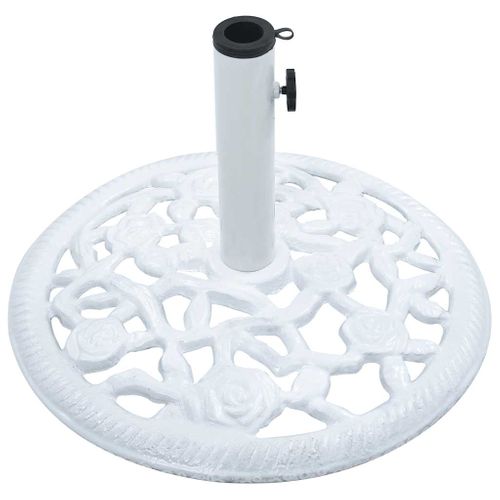 Socle De Parasol Blanc 12 Kg 48 Cm Fonte Base Pied Support Jardin Terrasse Patio Extérieur