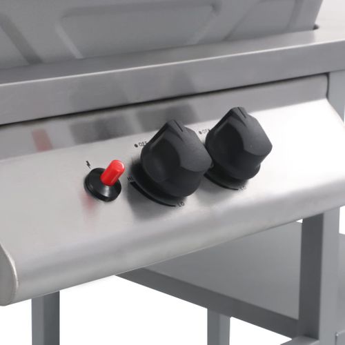 Barbecue à Gaz Avec Tablette à 3 Couches Noir Et Argenté