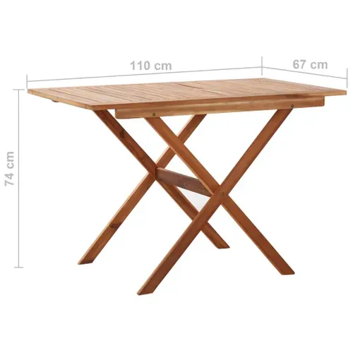 Table De Jardin 110x67x74 Cm Bois D'acacia Massif