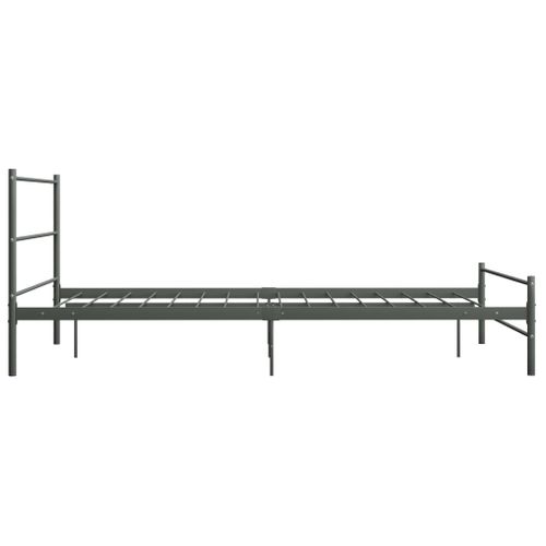 Cadre De Lit Sans Matelas Gris Métal 120x200 Cm