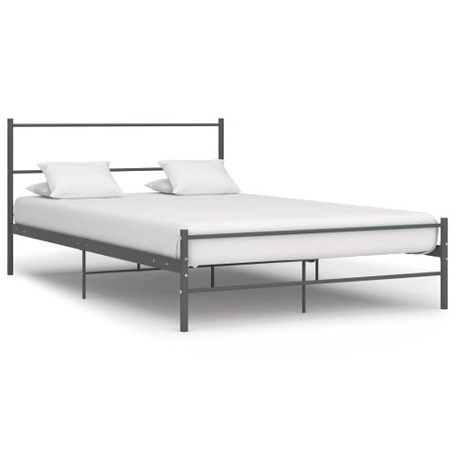 Cadre De Lit Sans Matelas Gris Métal 120x200 Cm