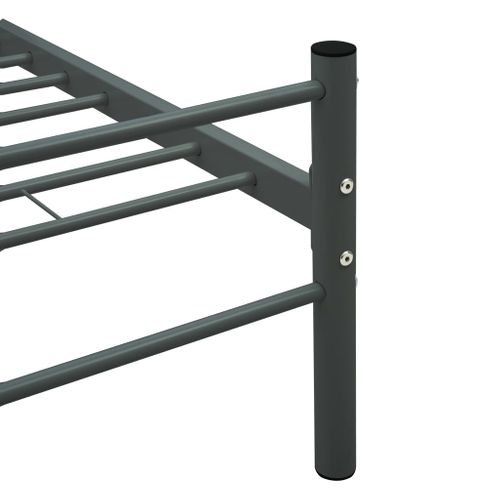 Cadre De Lit Sans Matelas Gris Métal 120x200 Cm