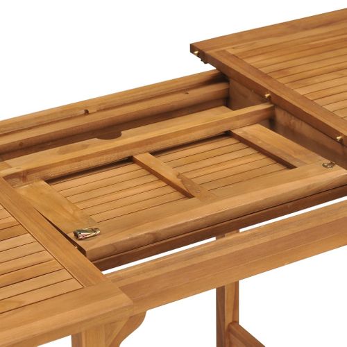 Table Extensible De Jardin (110-160)x80x75 Cm Teck Solide - Epaisseur 2.2 Cm