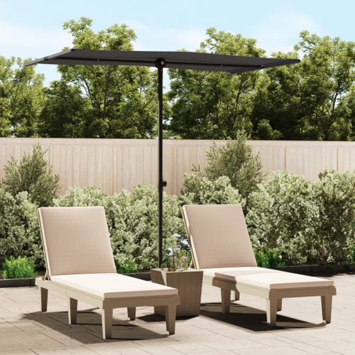 Parasol De Jardin Avec Mât En Aluminium 180x110 Cm Noir