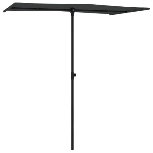 Parasol De Jardin Avec Mât En Aluminium 180x110 Cm Noir