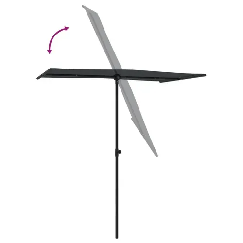 Parasol De Jardin Avec Mât En Aluminium 180x110 Cm Noir