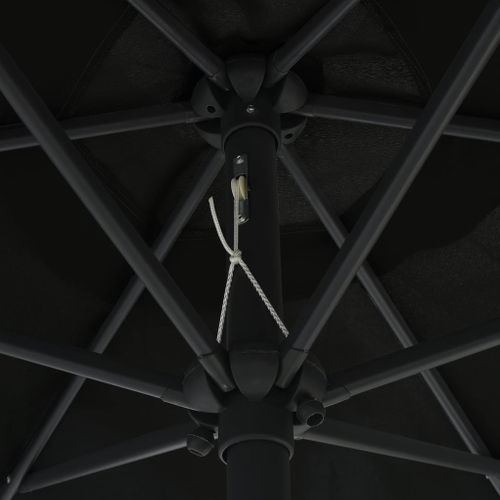 Parasol D'extérieur Et Mât En Aluminium 270x246 Cm Noir