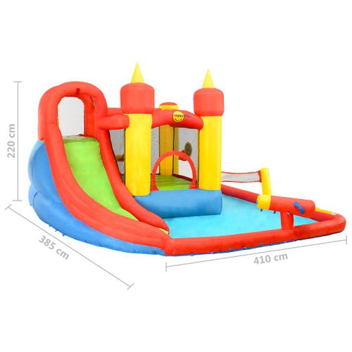 Château Gonflable Avec Toboggan Et Piscine 410x385x220cm Pvc