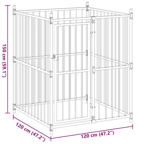 Chenil Extérieur Pour Chiens 120 X 120 X 150 Cm