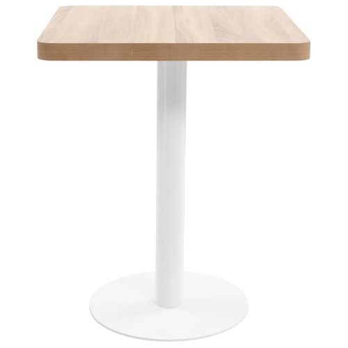 Table De Bistro Carré Marron Clair 60x60 Cm Mdf Café Bar Manger Restaurant Cuisine Intérieur