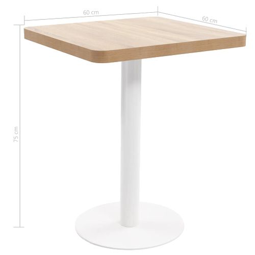 Table De Bistro Carré Marron Clair 60x60 Cm Mdf Café Bar Manger Restaurant Cuisine Intérieur