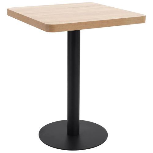 Table De Bistro Carré Marron Clair 60x60 Cm Mdf Café Bar