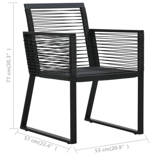 Chaises De Jardin 2 Pièces Noir Rotin Pvc