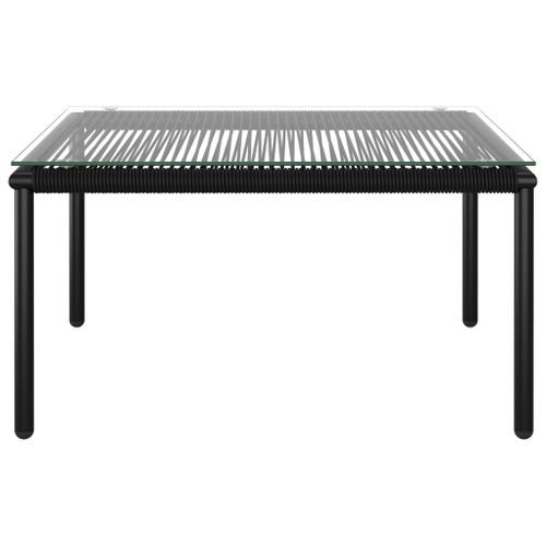 Salon De Jardin 6 Pièces Avec Coussins Noir Pvc