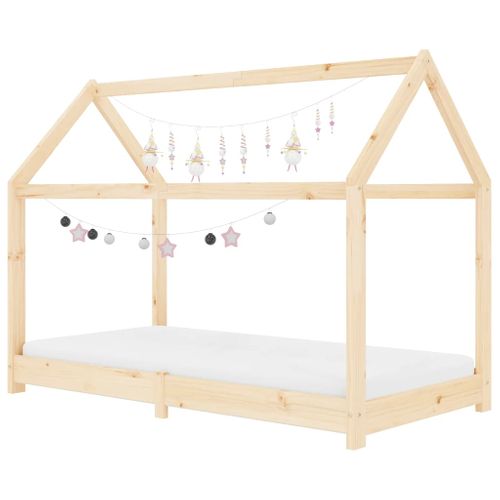 Cadre De Lit D'enfant Bois De Pin Massif 70x140 Cm