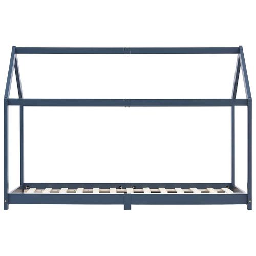 Lit cabane enfant Gris Bois De Pin Massif 90 X 200 Cm
