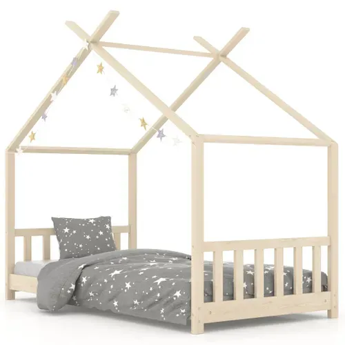 Lit cabane enfant Bois De Pin Massif 70x140 Cm