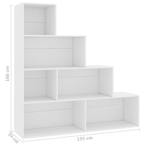 Bibliothèque/cloison Blanc 155x24x160 Cm Bois Contreplaqué