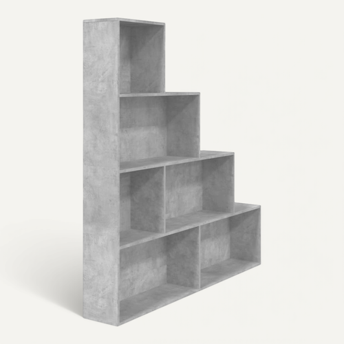 Bibliothèque/séparateur De Pièce Gris Béton Bois Contreplaqué