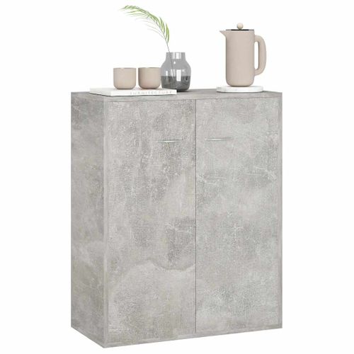 Buffet Gris Béton 60x30x75 Cm Bois Contreplaqué