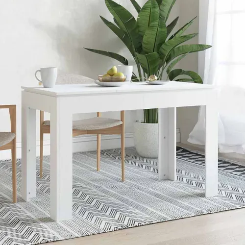 Table De Salle À Manger Blanc 120x60x76 Cm Bois Contreplaqué