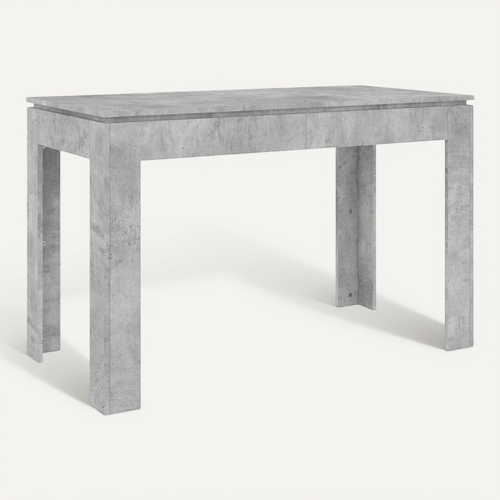 Table À Manger Gris Béton 120x60x76 Cm Bois Contreplaqué