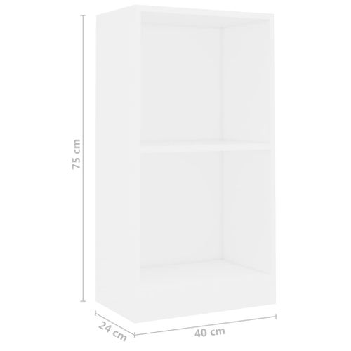 Bibliothèque Blanc 40x24x75 Cm Bois Contreplaqué