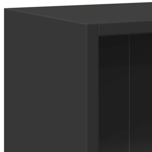 Bibliothèque Noir 60x24x76 Cm Bois Contreplaqué