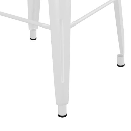 Tabourets De Bar Empilables Lot De 2 Blanc Métal