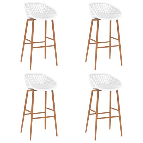Tabourets De Bar Lot De 4 Blanc