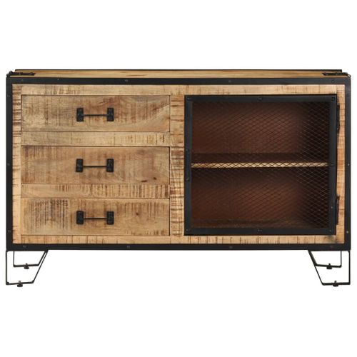 Buffet 100x31x60 Cm Bois De Manguier Massif Brut