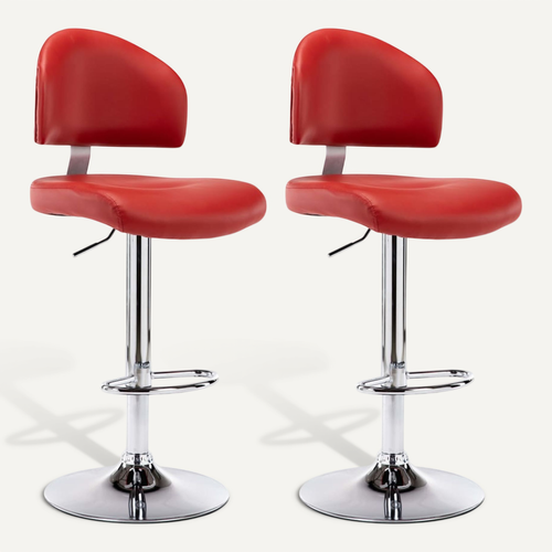Tabourets De Bar Lot De 2 Rouge Bordeaux Simili