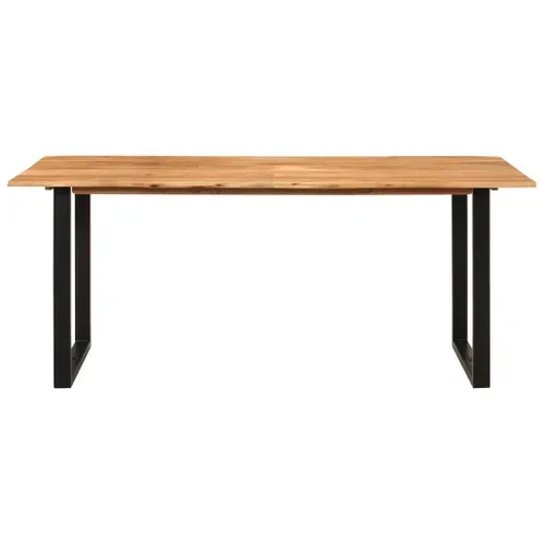 Table à Manger Rectangulaire 180x90x76 Cm Bois D'acacia Massif Dîner Repas Cuisine Intérieur