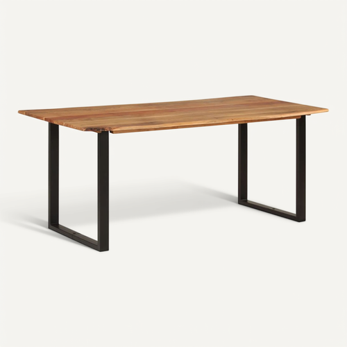 Table à Manger Rectangulaire 180x90x76 Cm Bois D'acacia Massif Dîner Repas Cuisine Intérieur