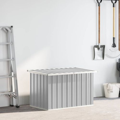 Boîte De Rangement De Jardin Gris 109x67x65 Cm Coffre Organisateur Terrasse Patio Extérieur