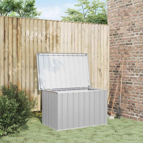 Boîte De Rangement De Jardin Gris 109x67x65 Cm Coffre Organisateur Terrasse Patio Extérieur