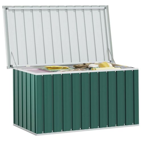 Coffre De Rangement De Jardin Vert 129x67x65 Cm