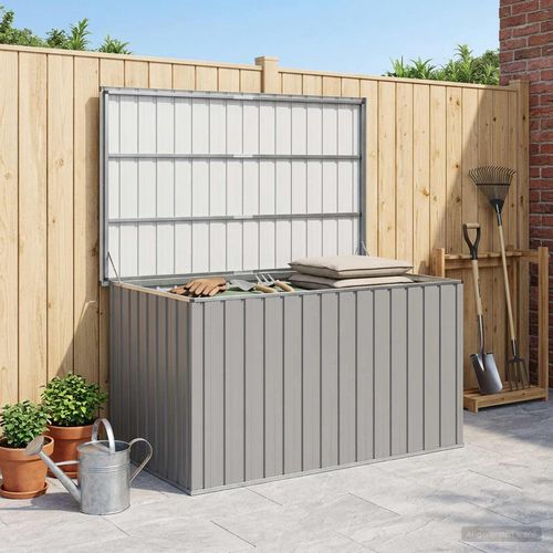 Vidaxl Boîte De Rangement De Jardin Gris 171x99x93 Cm Coffre De Stockage Patio Terrasse Extérieur