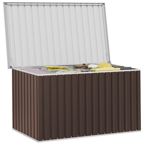 Boîte De Rangement De Jardin Marron 171x99x93 Cm Coffre Organisateur Terrasse Patio Extérieur