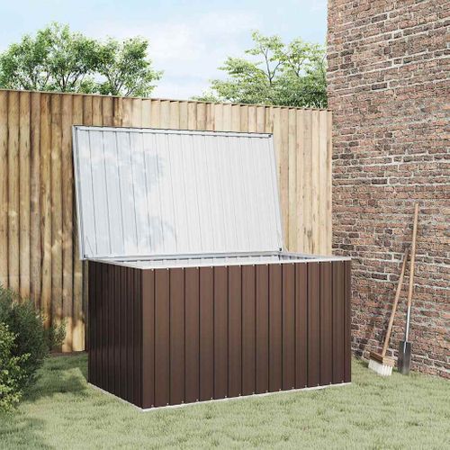 Boîte De Rangement De Jardin Marron 171x99x93 Cm Coffre Organisateur Terrasse Patio Extérieur