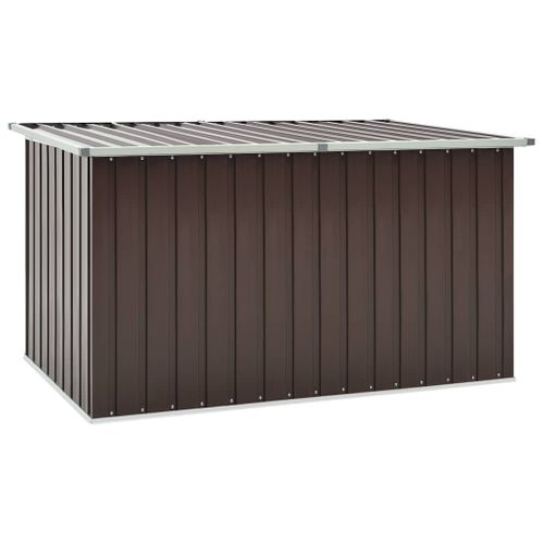 Boîte De Rangement De Jardin Marron 171x99x93 Cm Coffre Organisateur Terrasse Patio Extérieur