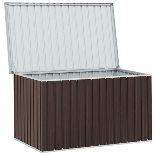 Boîte De Rangement De Jardin Marron 171x99x93 Cm Coffre Organisateur Terrasse Patio Extérieur