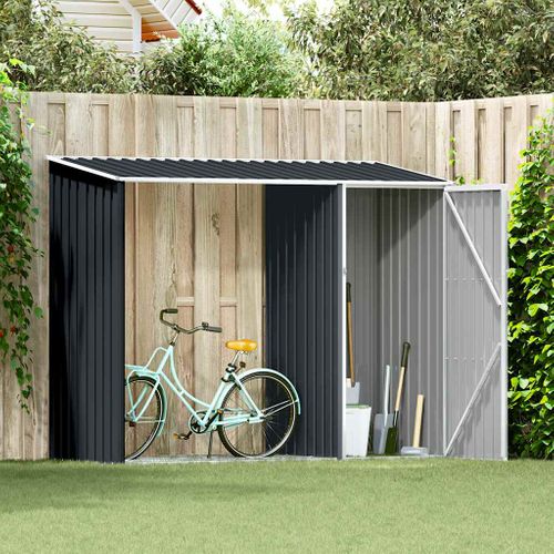 Abri à Bois De Jardin Anthracite 245x98x159 Cm Acier Galvanisé