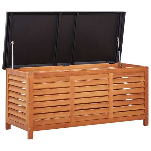 Boîte De Rangement De Jardin 117x50x55 Cm Eucalyptus Solide Caisse Coffre Terrasse Patio