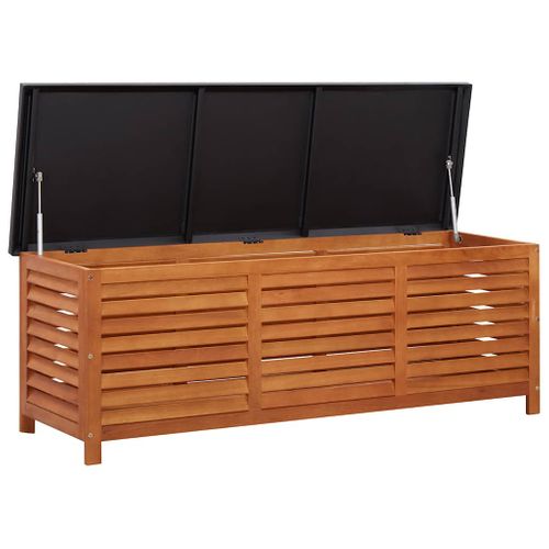 Boîte De Rangement De Jardin 150x50x55 Cm Eucalyptus Solide Caisse Coffre Terrasse Patio