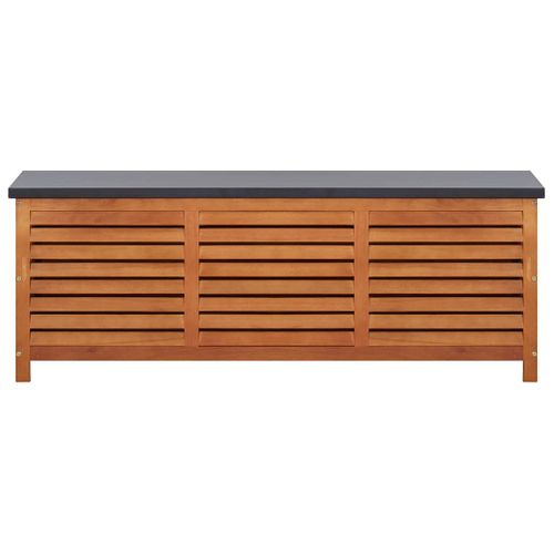 Boîte De Rangement De Jardin 150x50x55 Cm Eucalyptus Solide Caisse Coffre Terrasse Patio