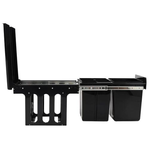 Armoire De Cuisine Poubelle Pull-out Avec Soft-close Et Tri-système Recyclage 48 L
